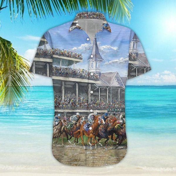 Horse Racing Hawaiian Shirt - Field Horse Racing At Racetrack Hawaii Shirts Jezsport.com