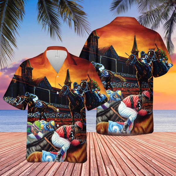 Kentucky Derby Horse Racing 3D Hawaiian Shirt Jezsport.com