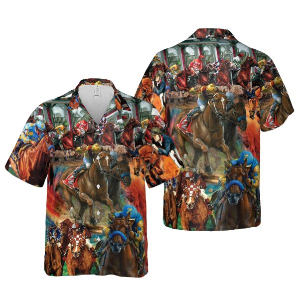 Kentucky Derby Horse Racing 3D Hawaiian Shirt Jezsport.com