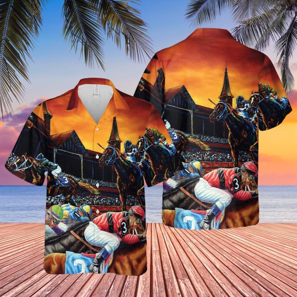 Kentucky Derby Horse Racing Hawaiian Shirt Jezsport.com