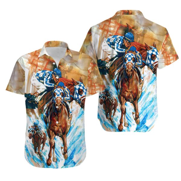 Kentucky Derby Horse Racing Hawaiian Shirt Jezsport.com