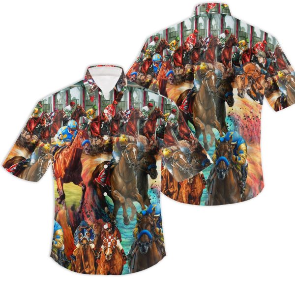 Kentucky Horse Racing Hawaiian Shirt, Kentucky Derby Horse Racing Shirt Jezsport.com