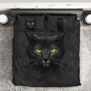 3D Black Cat Custom Bedding Set