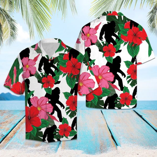 Bigfoot and Hibiscus D0107 - Hawaii Shirt Jezsport.com