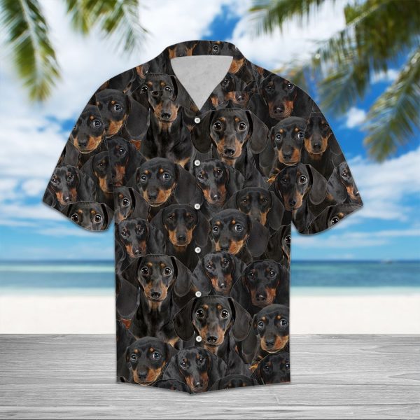 Black Dachshund Awesome D0207 - Hawaii Shirt Jezsport.com