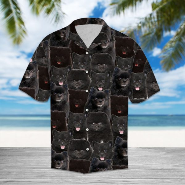 Black Pomerian Awesome D0207 - Hawaii Shirt Jezsport.com