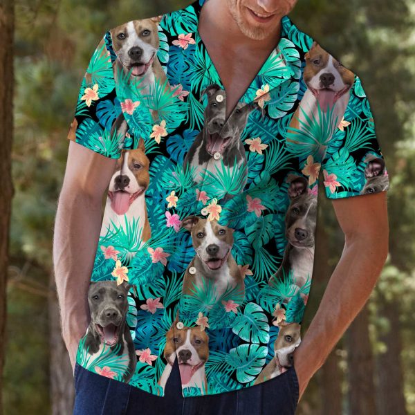 American Staffordshire Terrier Tropical T0207 - Hawaii Shirt Jezsport.com