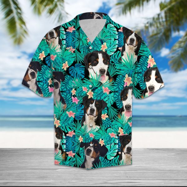 Greater Swiss Mountain Dog Tropical Hawaii Shirt Jezsport.com