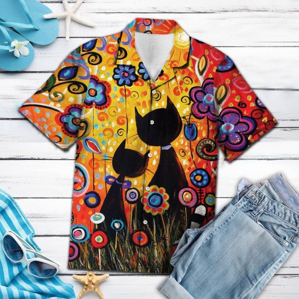 Black Cat Paradise G5703 - Hawaii Shirt Jezsport.com