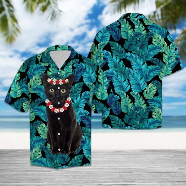 Black Cat Flower Crown G5706 - Hawaii Shirt Jezsport.com