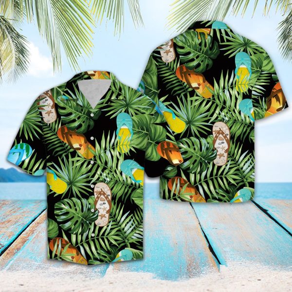 Flip Flop Green Tropical Hawaii Shirt Jezsport.com