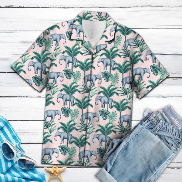 Elephant Coconut Palm Hawaii Shirt Jezsport.com