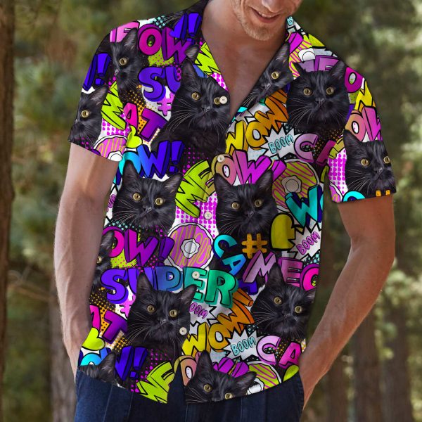 Black Cat Pop Art T0607 - Hawaii Shirt Jezsport.com