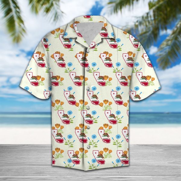 Floral California Poppy and Chicory Hawaii Shirt Jezsport.com