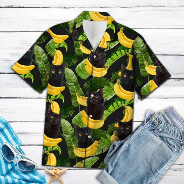 Black Cat Banana T0807 - Hawaii Shirt Jezsport.com