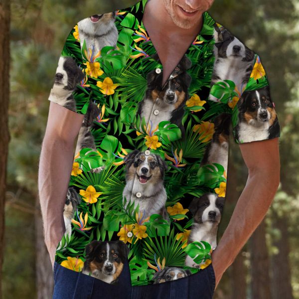 Australian Shepherd Tropical Wild Flower T0807 - Hawaii Shirt Jezsport.com