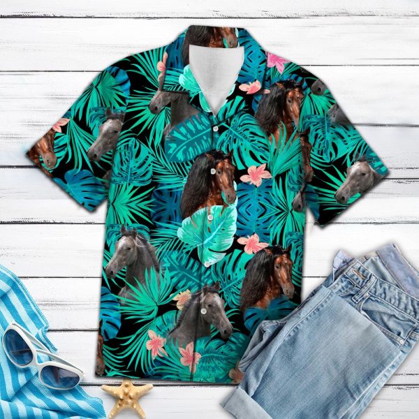 Andalusian Horse Green Tropical G5709 - Hawaii Shirt Jezsport.com