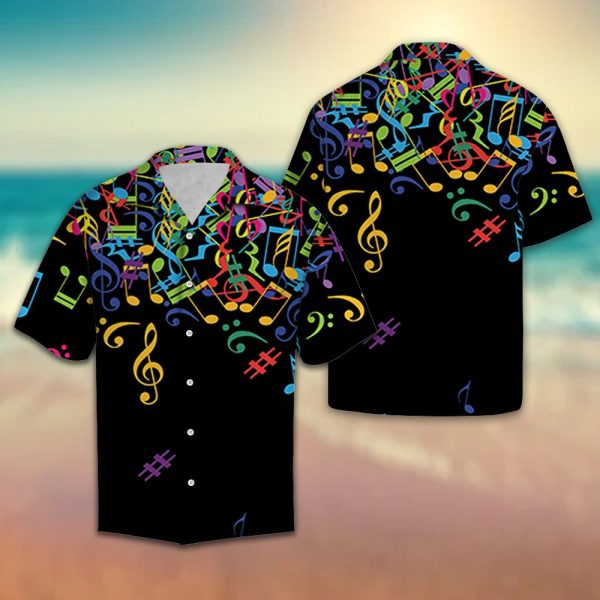 Colorful Music Notes Hawaii Shirt Jezsport.com