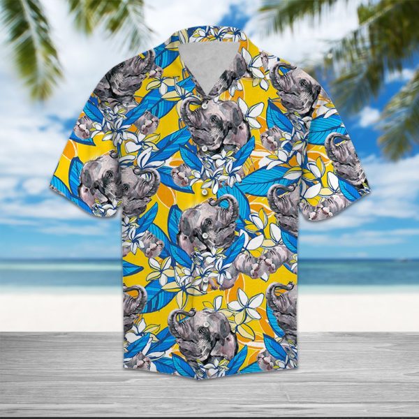 Elephant Plumeria Flowers Hawaii Shirt Jezsport.com