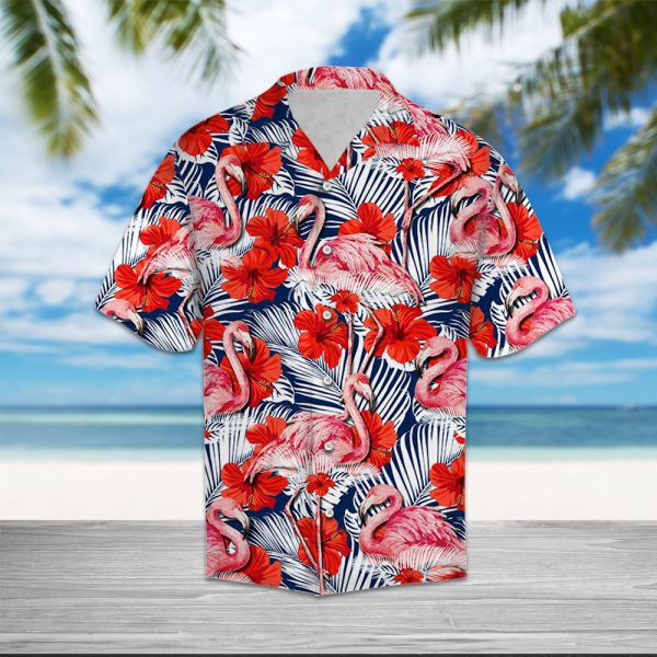 Flamingo Hibiscus Flower Hawaii Shirt Jezsport.com