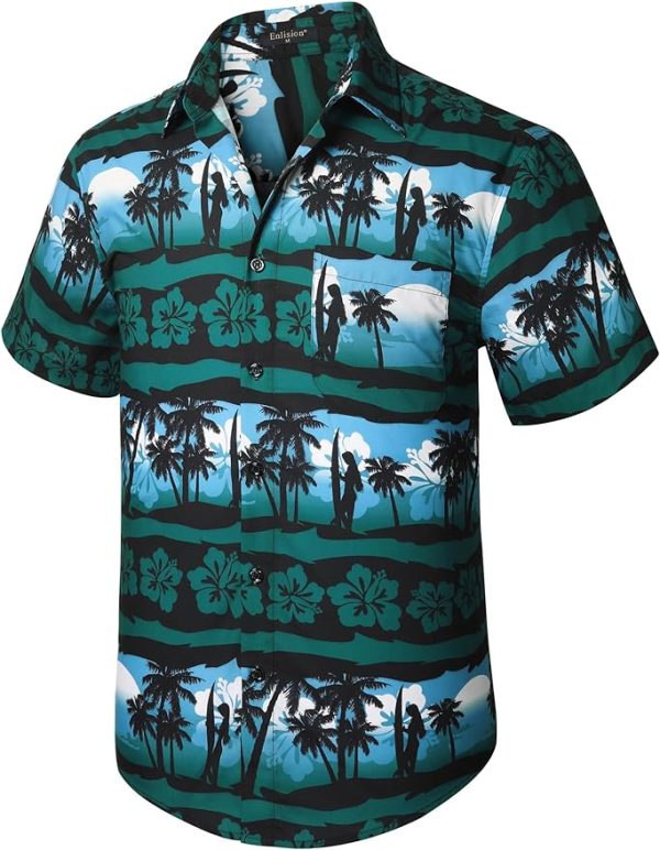 Men's Hawaiian Shirts Short Sleeve Casual Floral Button Down Tropical Shirt Summer Holiday Beach Aloha Hawaii Shirt Jezsport.com