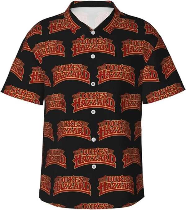 Mans Short Sleeve Hawaiian Tshirt for Hazzard Dukes Tshirts,Comfortable T Shirt Lapel Collar Clothes Jezsport.com