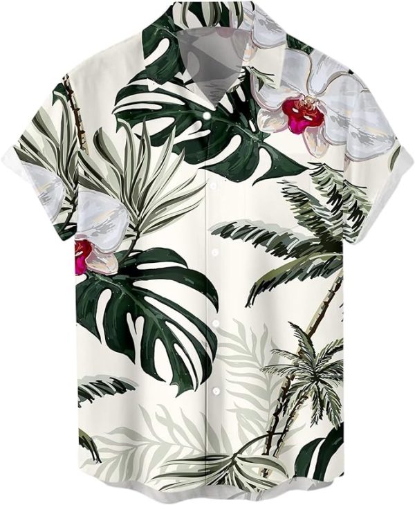 Men's Short Sleeve Button Down Vintage Bowling Shirts Hawaiian Casual Printed Beach Shirt Summer Regular Fit Top Jezsport.com