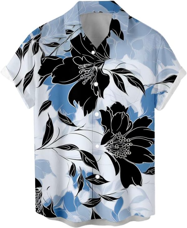 Men's Short Sleeve Button Down Vintage Bowling Shirts Hawaiian Casual Printed Beach Shirt Summer Regular Fit Top Jezsport.com