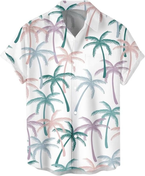 Men's Short Sleeve Button Down Vintage Bowling Shirts Hawaiian Casual Printed Beach Shirt Summer Regular Fit Top Jezsport.com