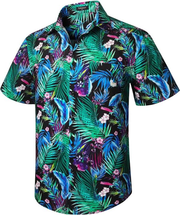 Men's Hawaiian Shirts Short Sleeve Casual Floral Button Down Tropical Shirt Summer Holiday Beach Aloha Hawaii Shirt Jezsport.com