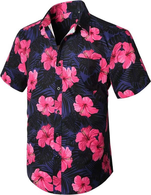 Men's Hawaiian Shirts Short Sleeve Casual Floral Button Down Tropical Shirt Summer Holiday Beach Aloha Hawaii Shirt Jezsport.com