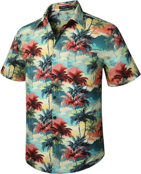 Men's Hawaiian Shirts Short Sleeve Casual Floral Button Down Tropical Shirt Summer Holiday Beach Aloha Hawaii Shirt Jezsport.com