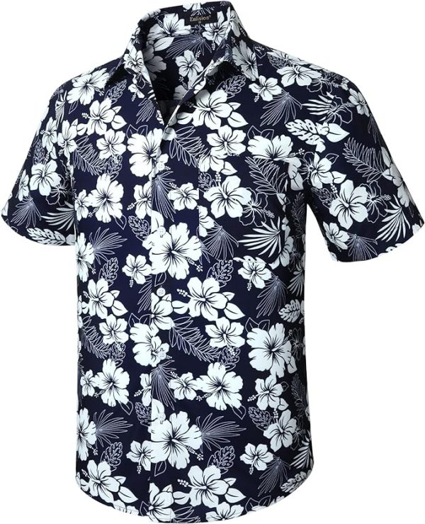 Men's Hawaiian Shirts Short Sleeve Casual Floral Button Down Tropical Shirt Summer Holiday Beach Aloha Hawaii Shirt Jezsport.com