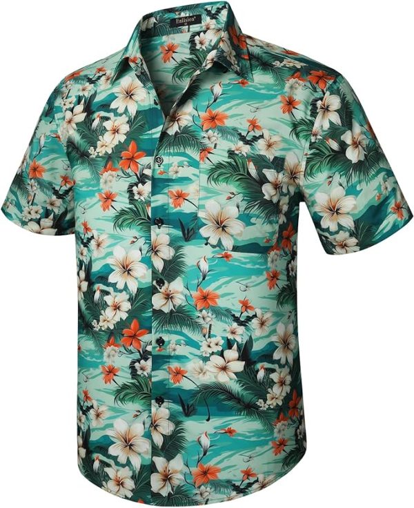 Men's Hawaiian Shirts Short Sleeve Casual Floral Button Down Tropical Shirt Summer Holiday Beach Aloha Hawaii Shirt Jezsport.com