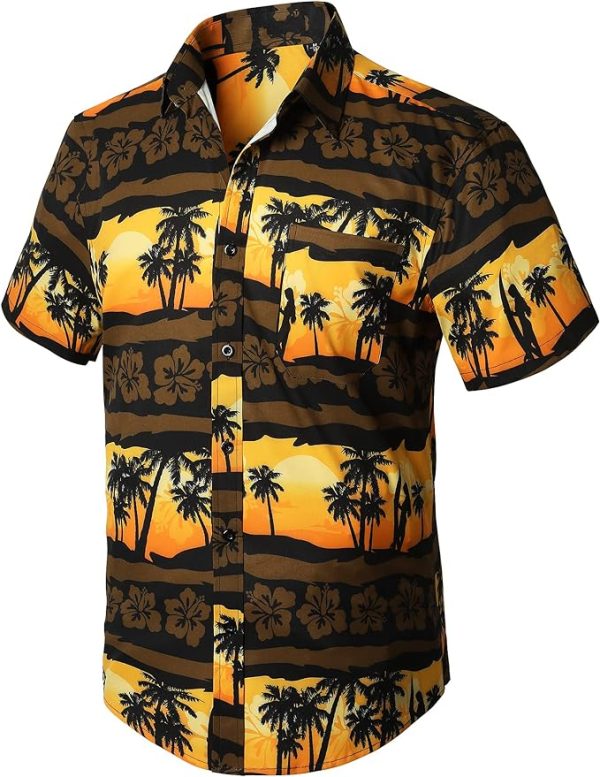 Men's Hawaiian Shirts Short Sleeve Casual Floral Button Down Tropical Shirt Summer Holiday Beach Aloha Hawaii Shirt Jezsport.com