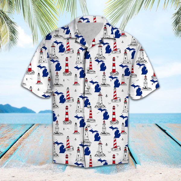 Michigan Lighthouse Hawaii Shirt Summer Shirt For Men and Women Jezsport.com