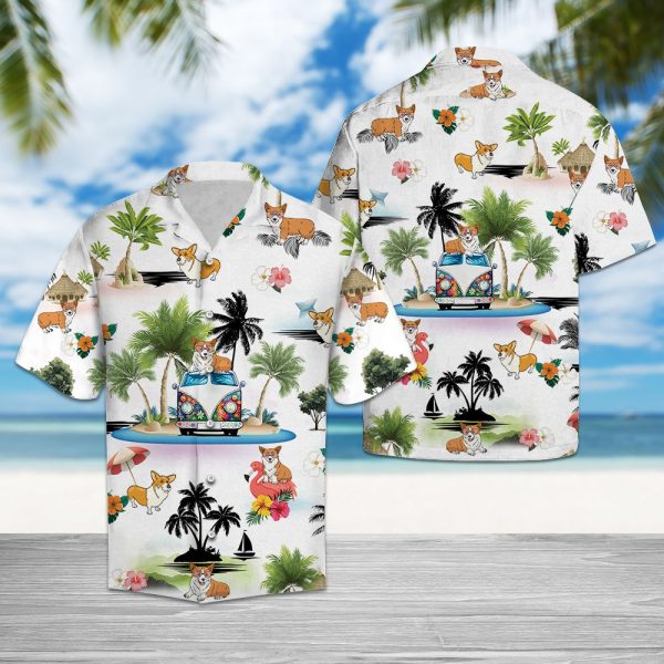 Pembroke Welsh Corgi Vacation Hawaii Shirt, Summer Shirt For Men and Women, Short Sleeve Jezsport.com