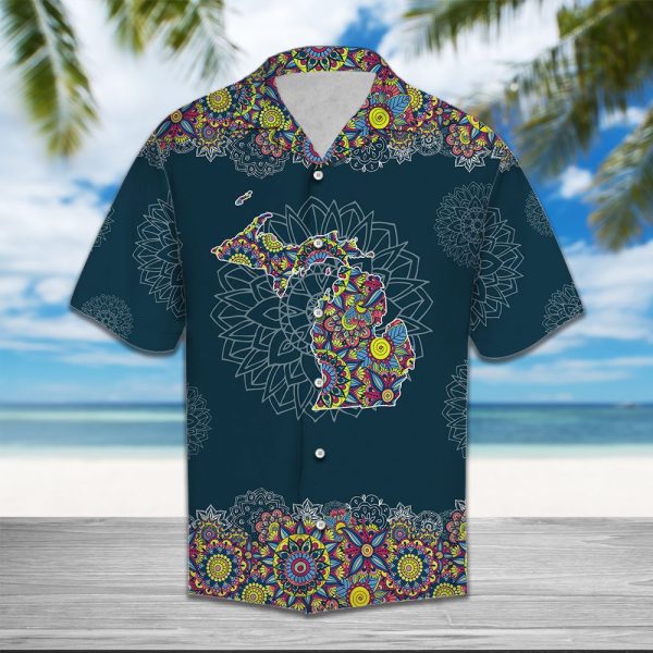 Michigan Mandala Hawaii Shirt Summer Shirt For Men and Women Jezsport.com