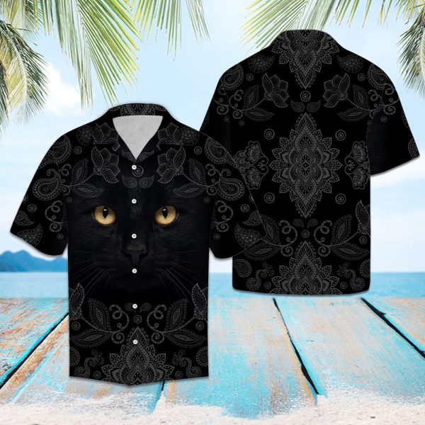 Love Black Cat Hawaii Shirt Summer Shirt For Men and Women Jezsport.com