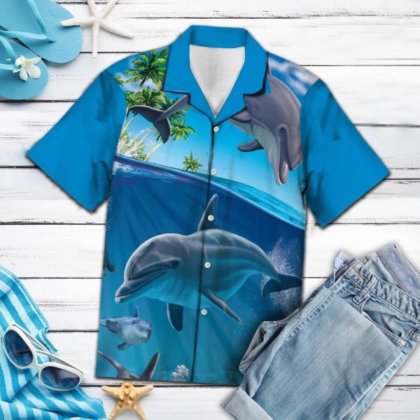 Island Dolphin Beach Hawaii Shirt, Summer Shirt For Men and Women Jezsport.com