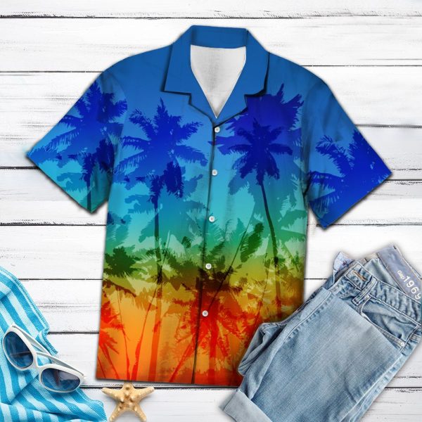 LGBT Coconut Palm Hawaii Shirt Summer Shirt For Men and Women Jezsport.com