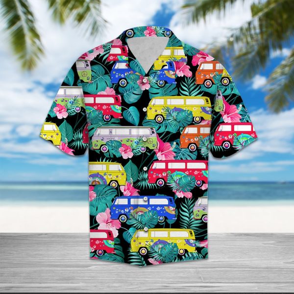 Hippie Bus Jungle Palm Hawaii Shirt, Summer Shirt For Men and Women Jezsport.com