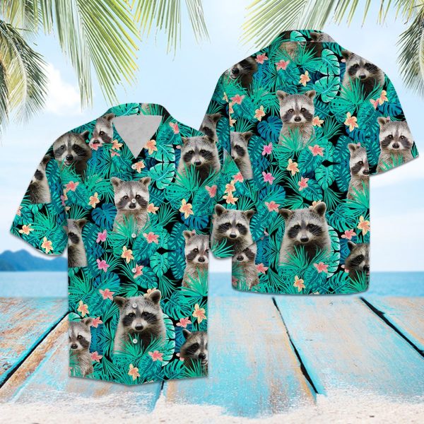 Raccoon Tropical Hawaii Shirt Summer Shirt For Men and Women Jezsport.com