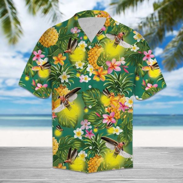 Tropical Pineapple Firefly Hawaii Shirt Summer Shirt For Men and Women Jezsport.com