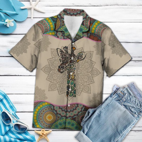 Giraffe Mandala Hawaii Shirt Jezsport.com