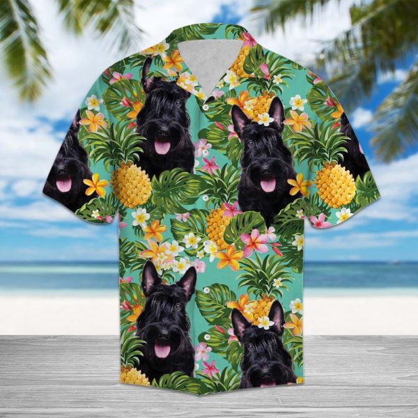 Tropical Pineapple Scottish Terrier Hawaii Shirt Summer Shirt For Men and Women Jezsport.com