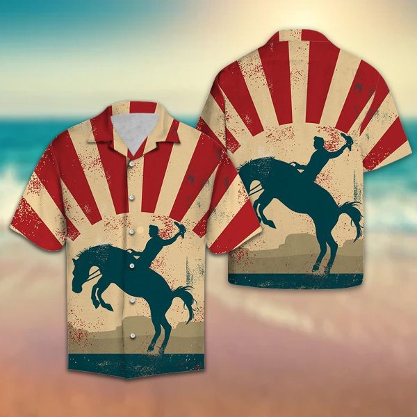 Cowboy Wild Horse Hawaii Shirt, Summer Shirt For Men and Women, Short Sleeve Jezsport.com