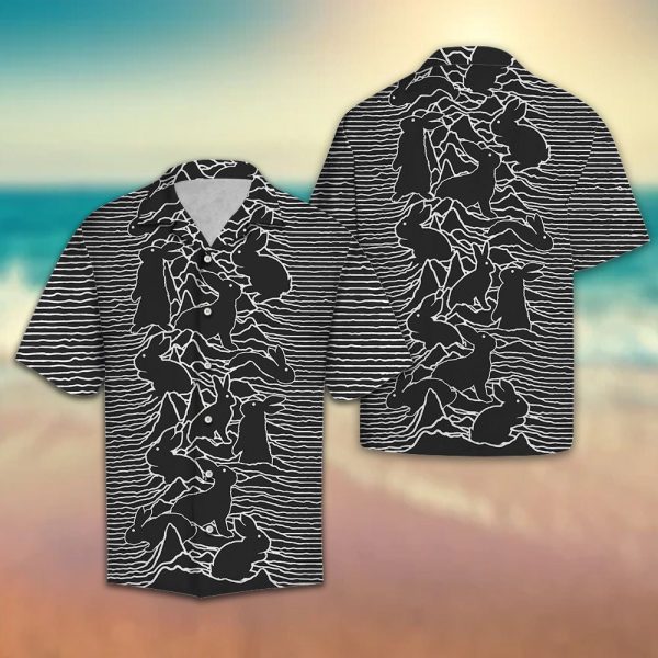 Rabbit Stripe Hawaii Shirt Summer Shirt For Men and Women Jezsport.com