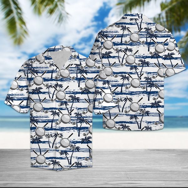 Golf Sea Palm Tree Hawaii Shirt Jezsport.com