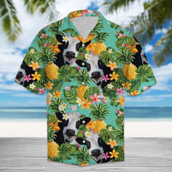 Tropical Pineapple Cow Hawaii Shirt, Summer Shirt For Men and Women, Short Sleeve Jezsport.com